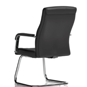 Carter Medium Back Black Leather Cantilever Visitor Office Chair with Arms - Image 2
