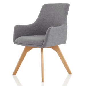 Carmen Grey Fabric Wooden Leg Visitor Chair - Image 3