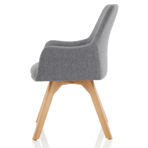 Carmen Grey Fabric Wooden Leg Visitor Chair - Image 4
