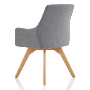 Carmen Grey Fabric Wooden Leg Visitor Chair - Image 5