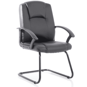 Bella Medium Back Black Bonded Leather Black Frame Cantilever Visitor Chair