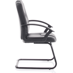 Bella Medium Back Black Bonded Leather Black Frame Cantilever Visitor Chair - Image 8