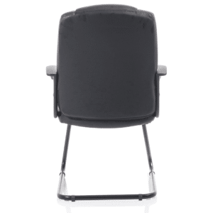 Bella Medium Back Black Bonded Leather Black Frame Cantilever Visitor Chair - Image 6