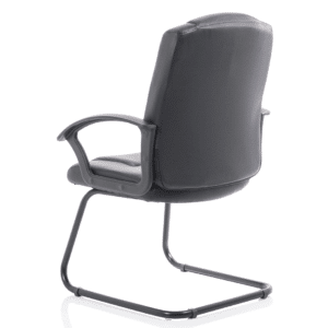 Bella Medium Back Black Bonded Leather Black Frame Cantilever Visitor Chair - Image 5