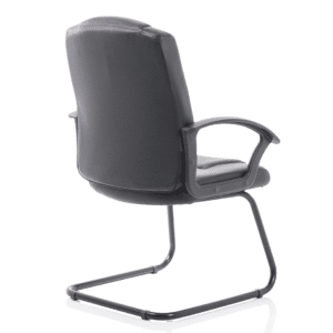 Bella Medium Back Black Bonded Leather Black Frame Cantilever Visitor Chair - Image 7