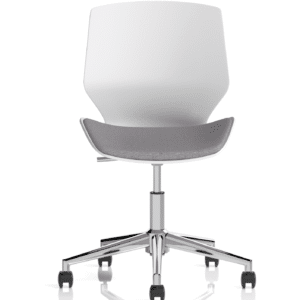 Florence 5 Star Base White Frame Fabric Visitor Chair - Image 2