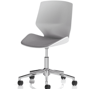 Florence 5 Star Base White Frame Fabric Visitor Chair - Image 3