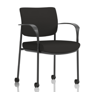 Brunswick Deluxe Medium Back Stacking Visitor Office Chair with Arms with Castors - Image 2