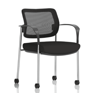 Brunswick Deluxe Medium Back Stacking Visitor Office Chair with Arms with Castors - Image 3