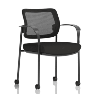 Brunswick Deluxe Medium Back Stacking Visitor Office Chair with Arms with Castors - Image 4