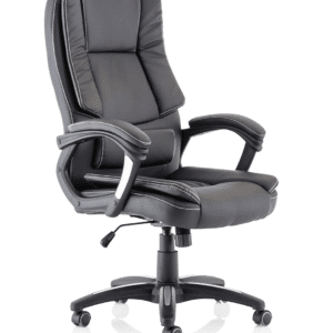 Dakota High Back Black Leather Executive Office Chair with Arms