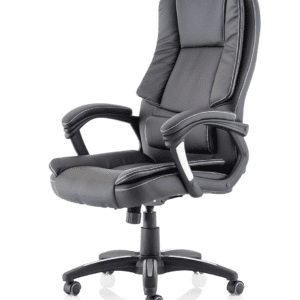 Dakota High Back Black Leather Executive Office Chair with Arms - Image 3