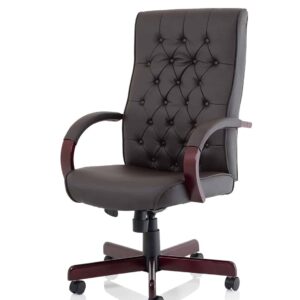 Chesterfield High Back Leather Executive Office Chair with Arms - Image 21