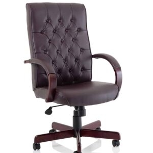 Chesterfield High Back Leather Executive Office Chair with Arms - Image 10
