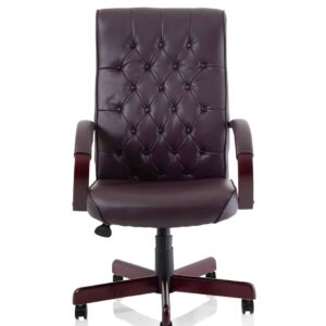 Chesterfield High Back Leather Executive Office Chair with Arms - Image 11