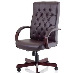 Chesterfield High Back Leather Executive Office Chair with Arms - Image 13