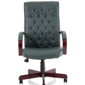 Chesterfield High Back Leather Executive Office Chair with Arms - Image 2