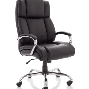 Texas High Back Heavy Duty Executive Black Leather Office Chair with Arms