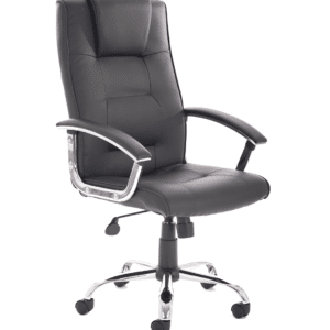 Thrift High Back Executive Black Leather Office Chair with Arms