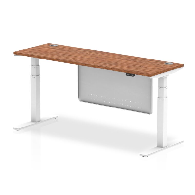 Air Height Adjustable Slimline Desk With Cable Ports With Steel Modesty Panel - Image 45