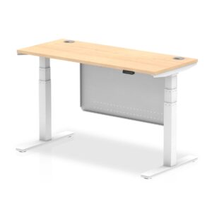 Air Height Adjustable Slimline Desk With Cable Ports With Steel Modesty Panel - Image 35
