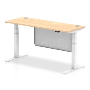 Air Height Adjustable Slimline Desk With Cable Ports With Steel Modesty Panel - Image 36