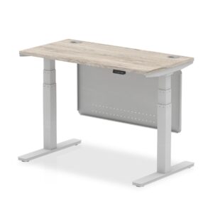 Air Height Adjustable Slimline Desk With Cable Ports With Steel Modesty Panel - Image 6