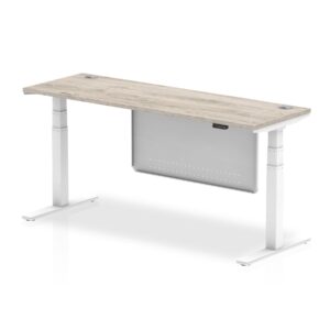 Air Height Adjustable Slimline Desk With Cable Ports With Steel Modesty Panel - Image 33