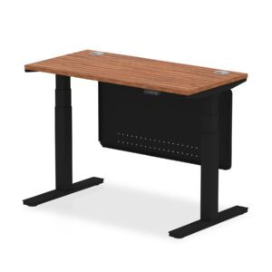 Air Height Adjustable Slimline Desk With Cable Ports With Steel Modesty Panel - Image 65