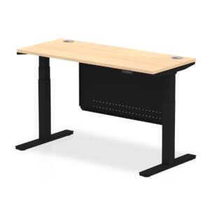 Air Height Adjustable Slimline Desk With Cable Ports With Steel Modesty Panel - Image 58