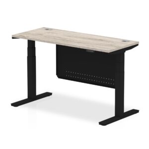 Air Height Adjustable Slimline Desk With Cable Ports With Steel Modesty Panel - Image 54