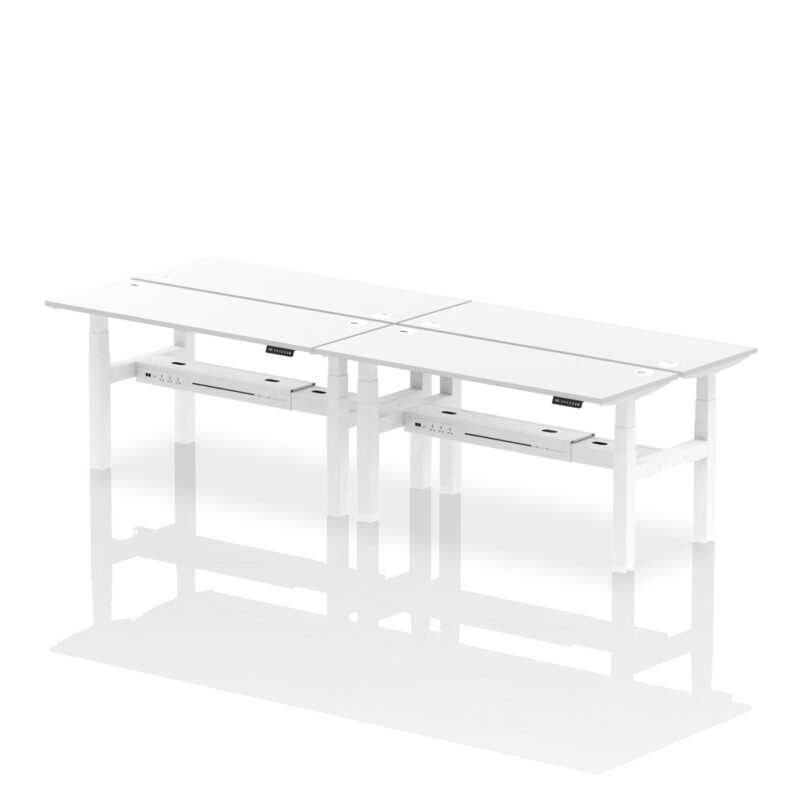 Air Back-to-Back Slimline Height Adjustable Bench Desk - 4 Person - Image 54