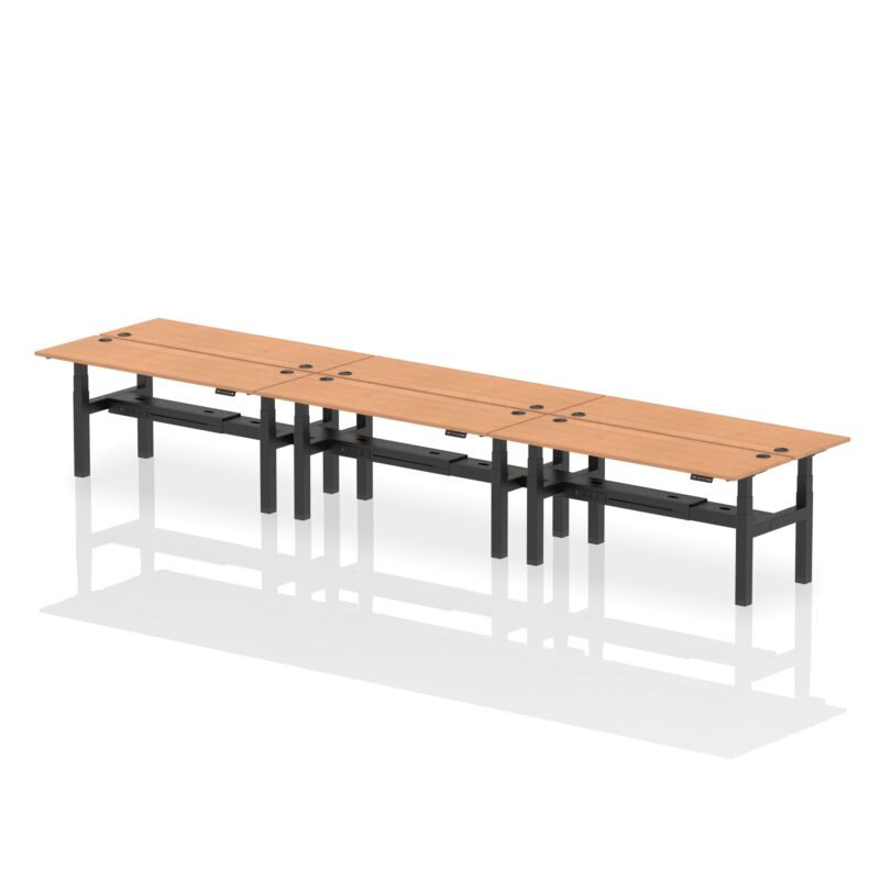 Air Back-to-Back Slimline Height Adjustable Bench Desk - 6 Person - Image 59
