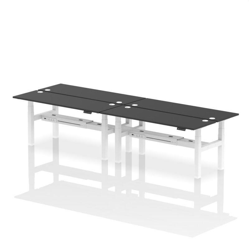 Air Back-to-Back Slimline Height Adjustable Bench Desk - 4 Person - Image 84