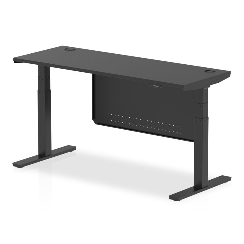 Air Height Adjustable Slimline Desk With Cable Ports With Steel Modesty Panel - Image 79