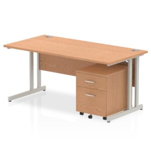Impulse 1600mm Cantilever Straight Desk With Mobile Pedestal - Image 4