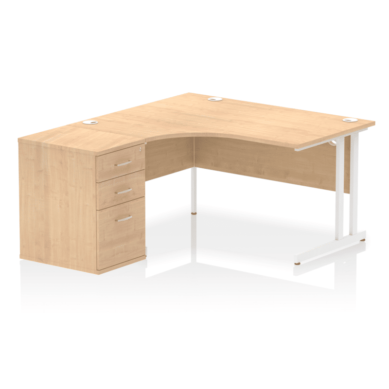 Impulse 1400mm Cantilever Left Crescent Desk Workstation - Image 8