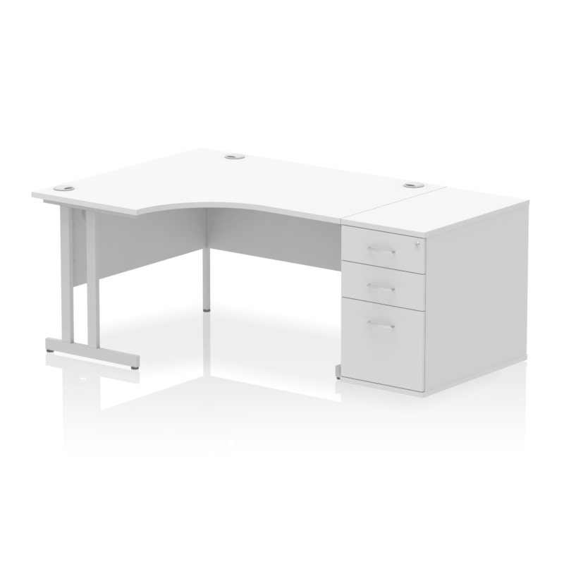 Impulse 1400mm Cantilever Left Crescent Desk Workstation - Image 37