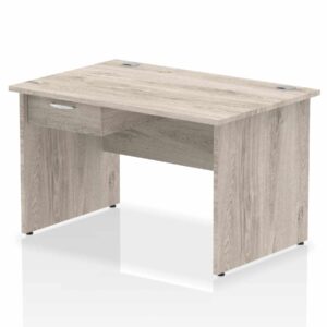 Impulse Panel End Straight Desk Frame With Single One Drawer Fixed Pedestal - Image 3