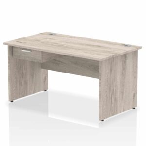 Impulse Panel End Straight Desk Frame With Single One Drawer Fixed Pedestal - Image 10