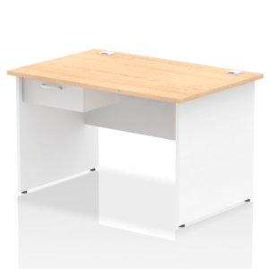 Impulse Panel End Straight Desk Frame With Single One Drawer Fixed Pedestal - Image 32