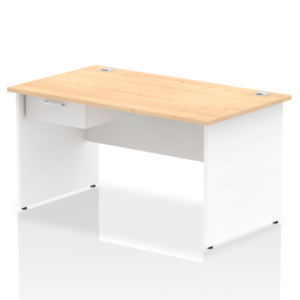 Impulse Panel End Straight Desk Frame With Single One Drawer Fixed Pedestal - Image 38