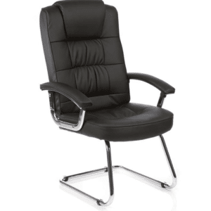 Moore Deluxe High Back Black Cantilever Visitor Chair with Arms - Image 2