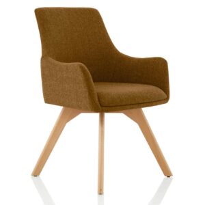 Carmen Grey Fabric Wooden Leg Visitor Chair - Image 7