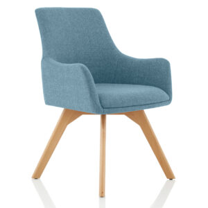 Carmen Grey Fabric Wooden Leg Visitor Chair - Image 8