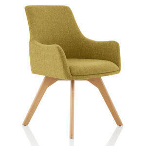 Carmen Grey Fabric Wooden Leg Visitor Chair - Image 9