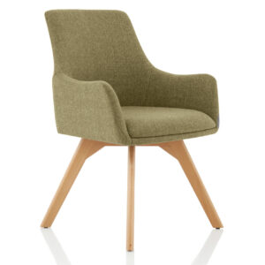 Carmen Grey Fabric Wooden Leg Visitor Chair - Image 10
