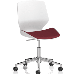 Florence 5 Star Base White Frame Fabric Visitor Chair - Image 10