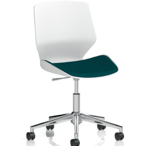 Florence 5 Star Base White Frame Fabric Visitor Chair - Image 11