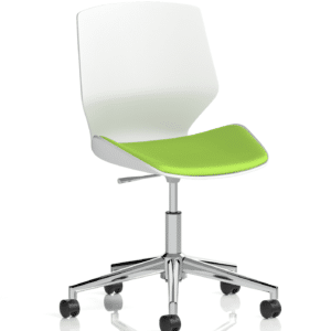 Florence 5 Star Base White Frame Fabric Visitor Chair - Image 12